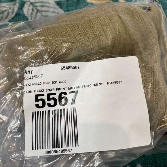 Anthropologie NEW Puff Sleeve Neutral Olive Green Lightweight Cardigan Sweater - Picture 10 of 15